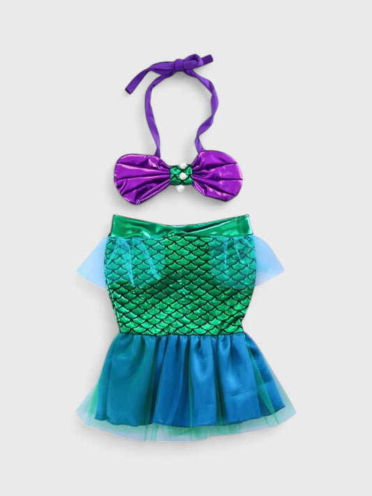 2 Pcs Baby Girl Mermaid Top and Skirt