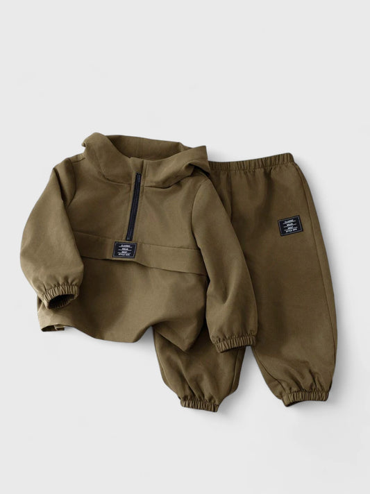 CL-2 Pc Baby Boy Casual Hooded Pullover and Pants Set