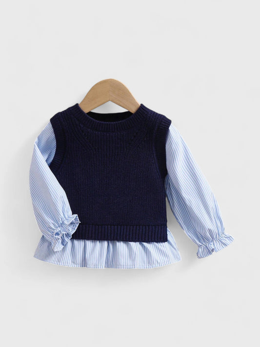 CL-Baby Girls 2 in 1 Knit Shirt Sweater