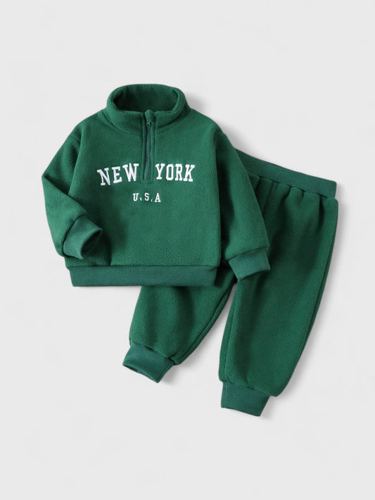 2 Pc Baby Fleece New York Shirt & Pants