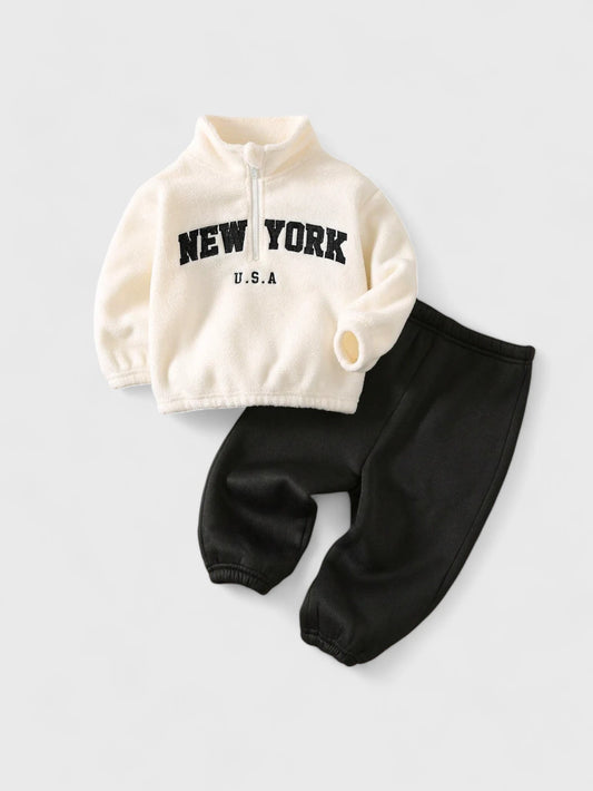 2 Pc Baby Boy Fleece Pile Lined Set