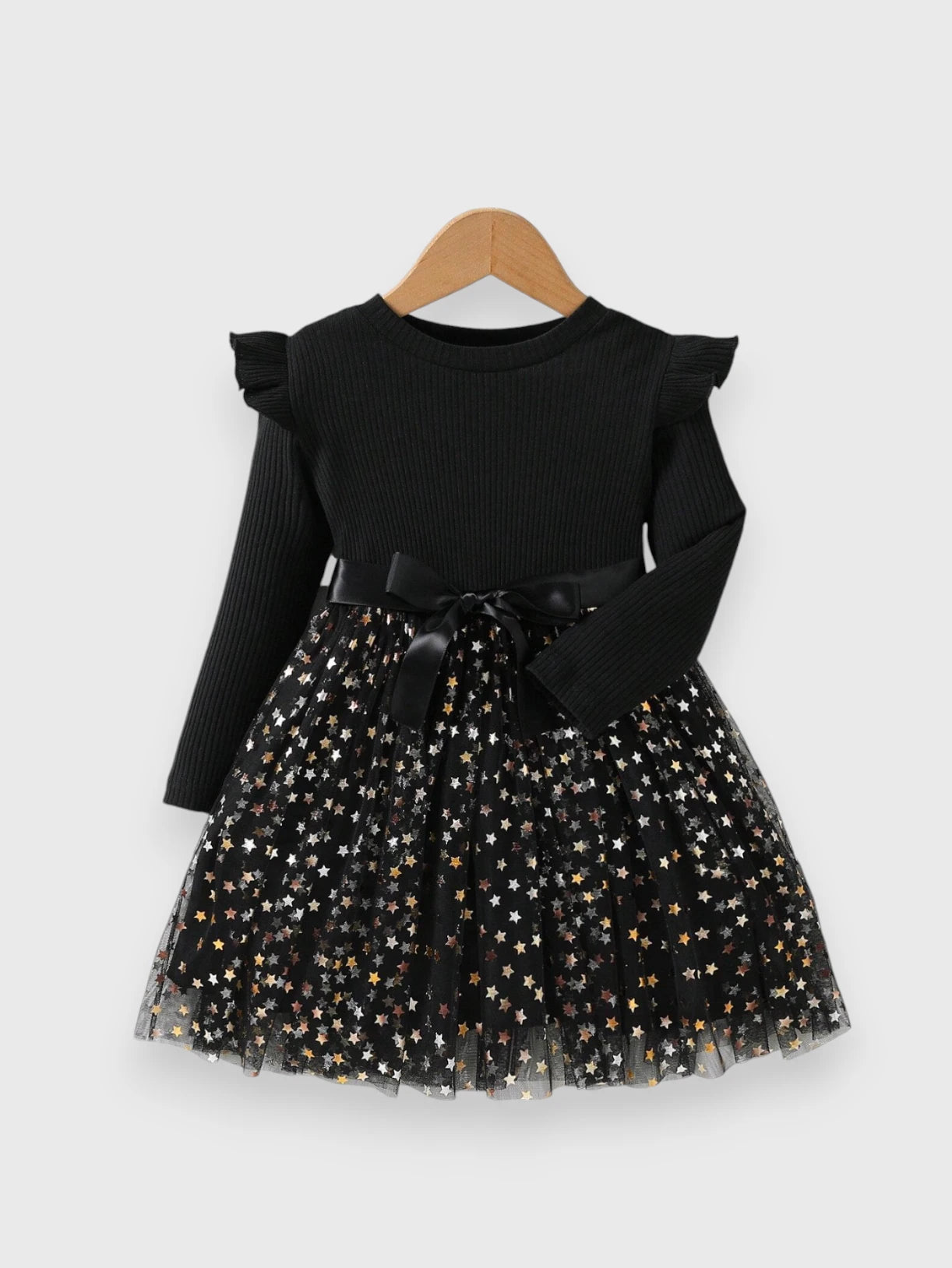 star dress mesh Tulle Dress See Through Star Dress Ladies Fairy Sweet Long Sleeve Dress Star Mesh Tulle Dresses