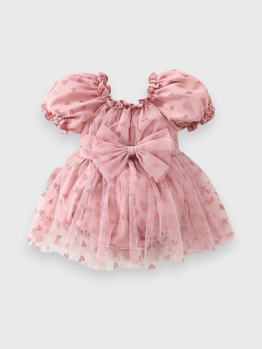 Baby Girl Puff Sleeve Heart Dress
