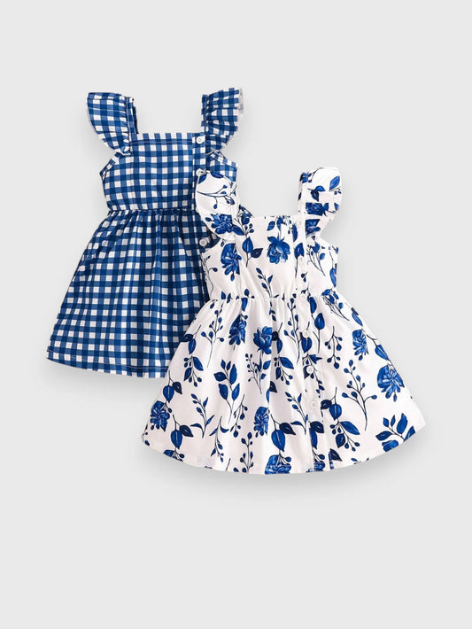 2 Pc Baby Girl Summer Print Dresses