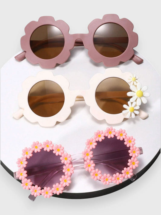 Kids Set of 3 Flower Sunglasses