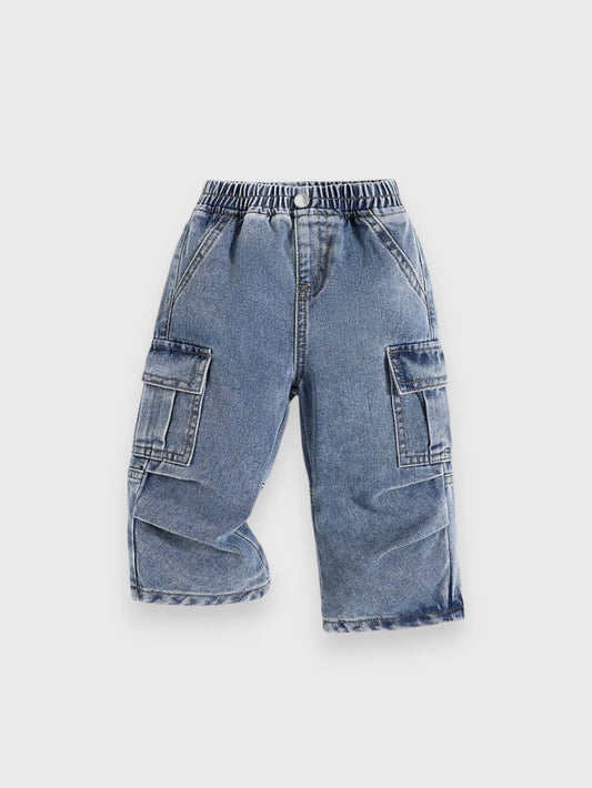 Baby Boy Wide Leg Cargo Jeans