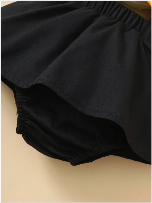 2 Pcs Baby Girl Bumble Bee Cutout Dress