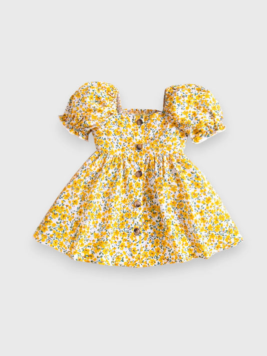 Baby Girl Puff Sleeve Floral Sun Dress
