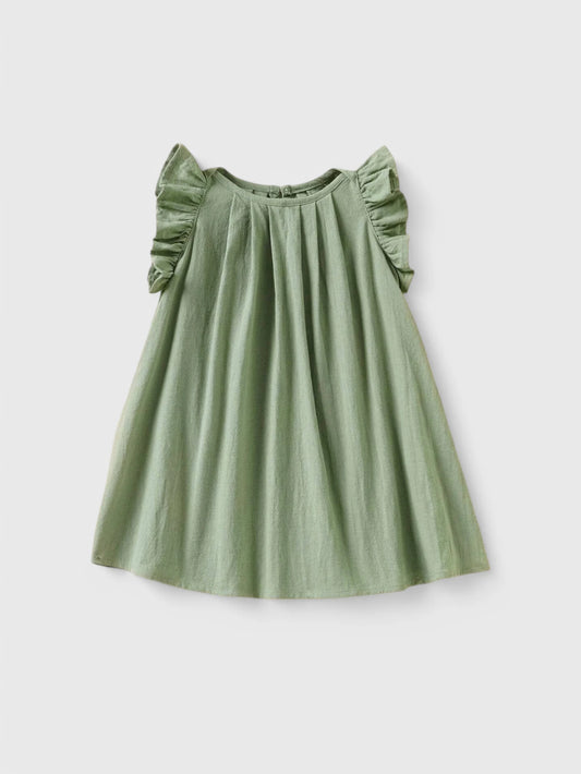 Baby Girl Cotton Pleated Flare Dress