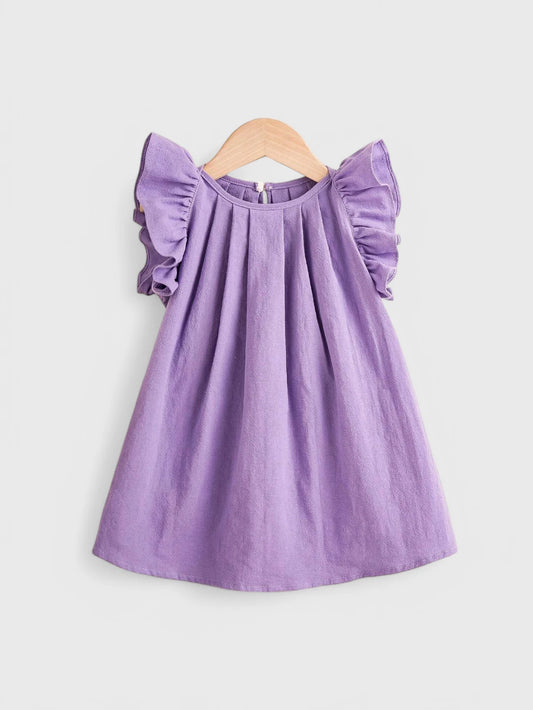 Baby Girl Cotton Pleated Flare Dress