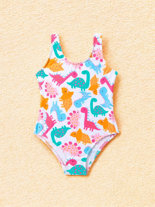 Baby Girl One Piece Dinosaur Swimsuit