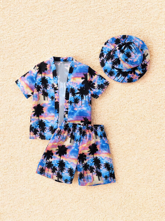 3 Pc Boys Sunset Beach Print Set