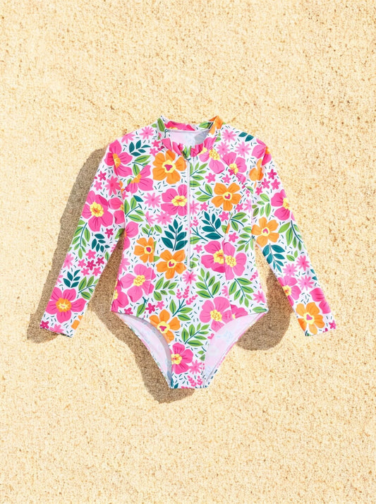 CL- Girls Blossoms One Piece Swimsuit