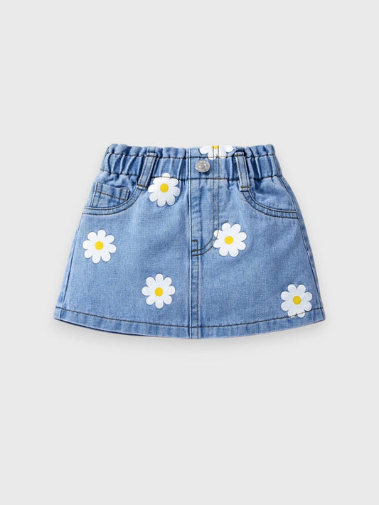 Baby Girl Daisy Denim Skirt
