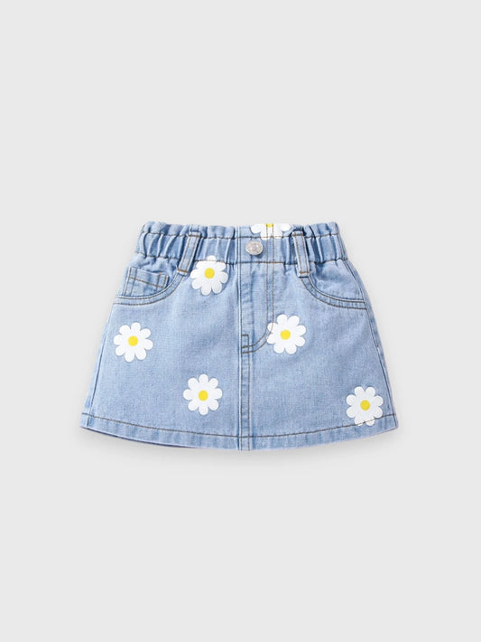 Baby Girl Daisy Denim Skirt