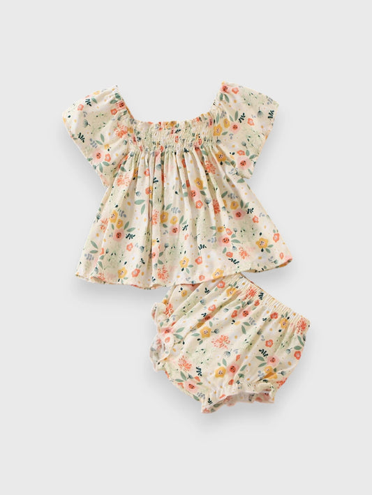 2 Pc Watercolor Floral Print Set