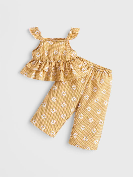 2 Pc Baby Girl Daisy Gingham Set