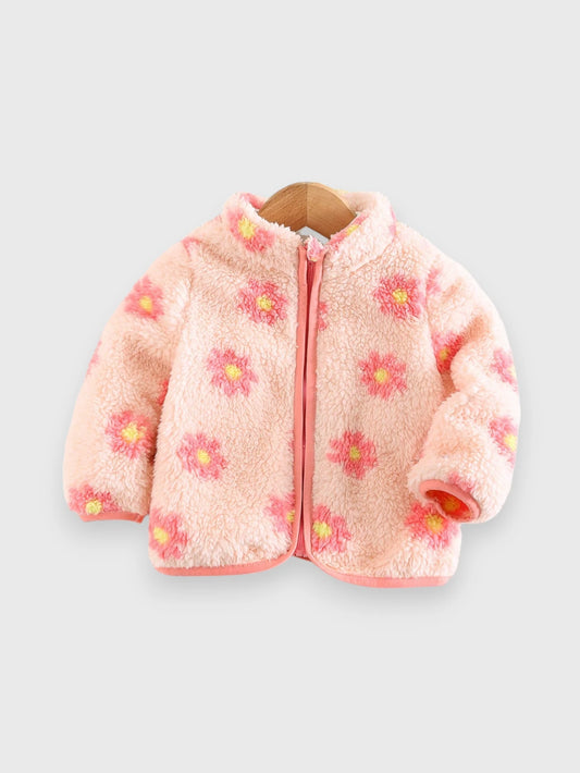 Baby Girl Daisy Fleece Zip Up Jacket