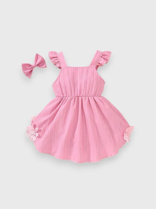 2 Pc Floral Trim Hilo Bodysuit Dress