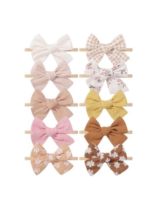 10 Pc Baby Girl Bows Set