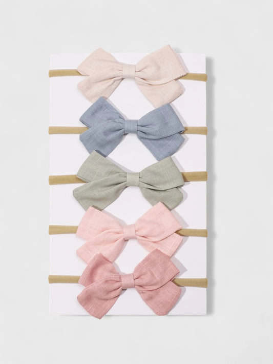 5 Pc Baby Girl Bows Set