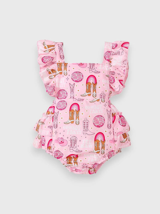 Baby Girl Cowboy Boots and Disco Bodysuit