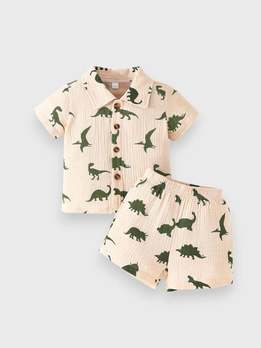 2 Pcs Baby Boy Dinosaur Summer Set