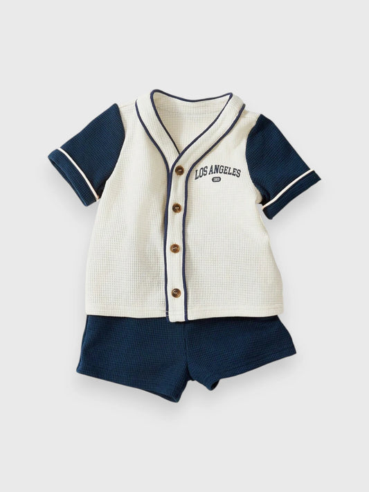 Baby Boy Waffle Baseball Set