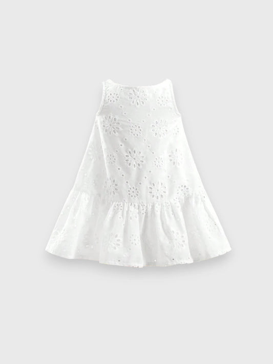 Baby Girl White Flare Eyelet Dress