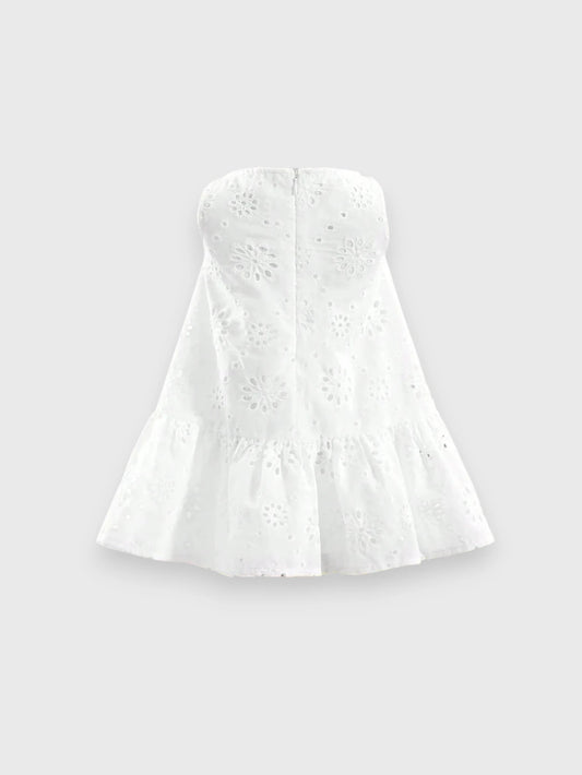 Baby Girl White Flare Eyelet Dress