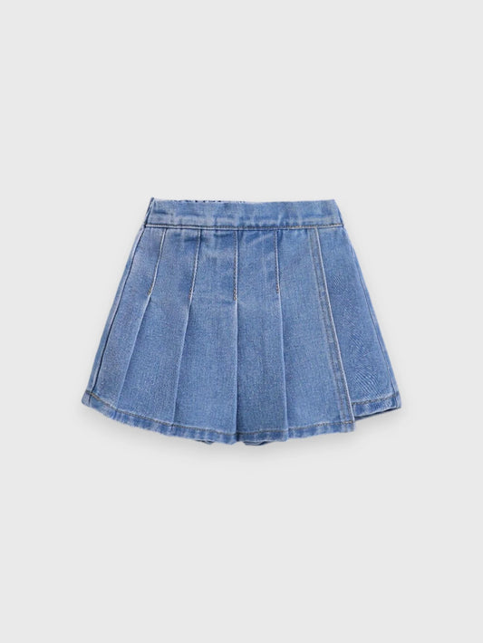 Baby Girl Denim Pleat Skort