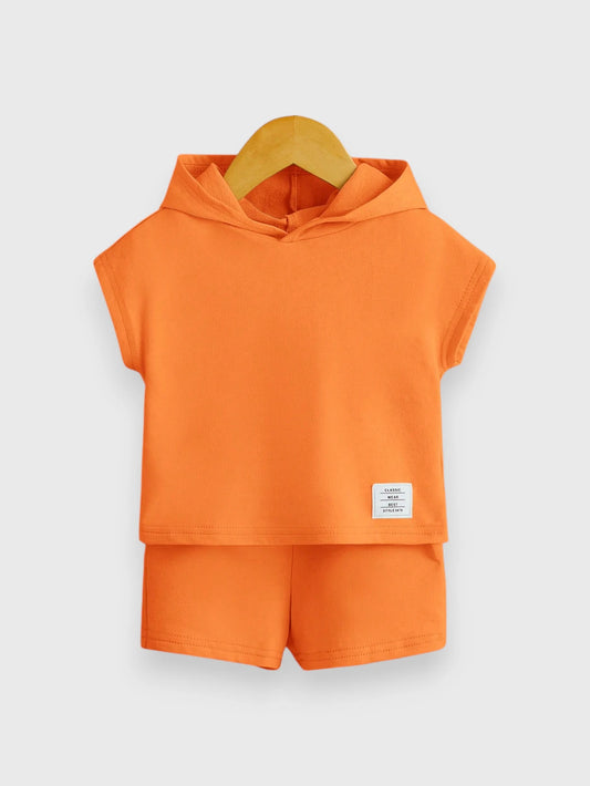 2 Pc Baby Boy Hooded Tee Set