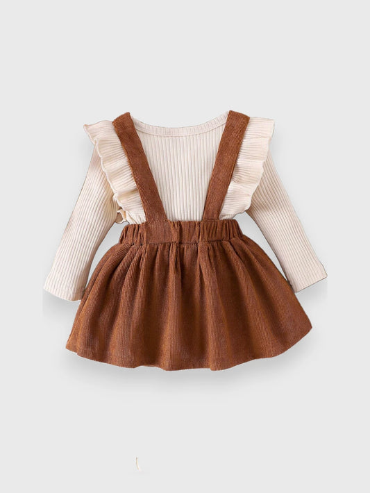 2 Pc Baby Girl Corduroy Overall Dress
