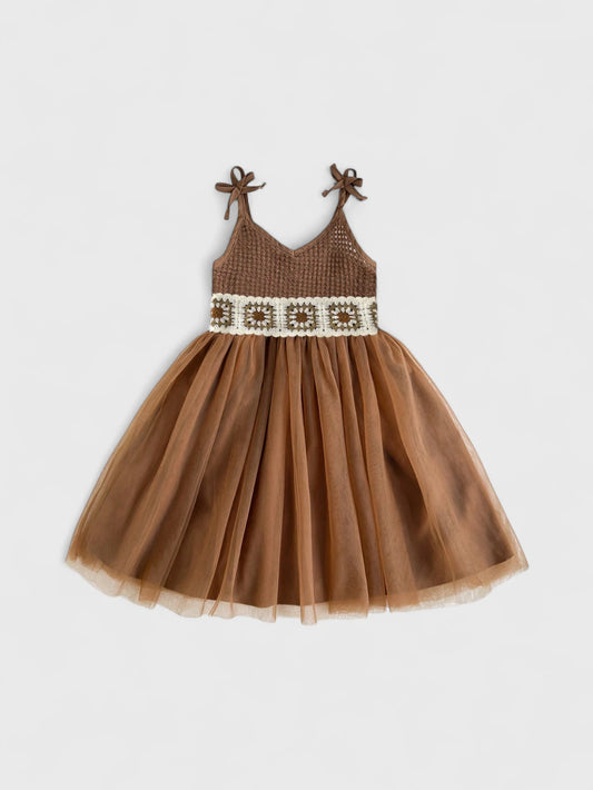 Girls Crochet Boho Autumn Dress