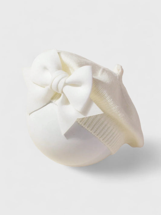 Baby Knitted Bow French Beret Hat