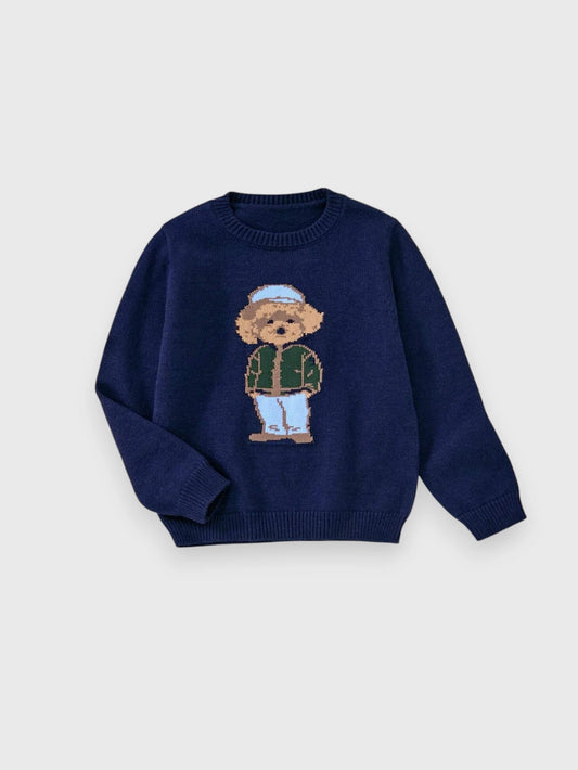 Boys Preppy Dog Knit Sweater