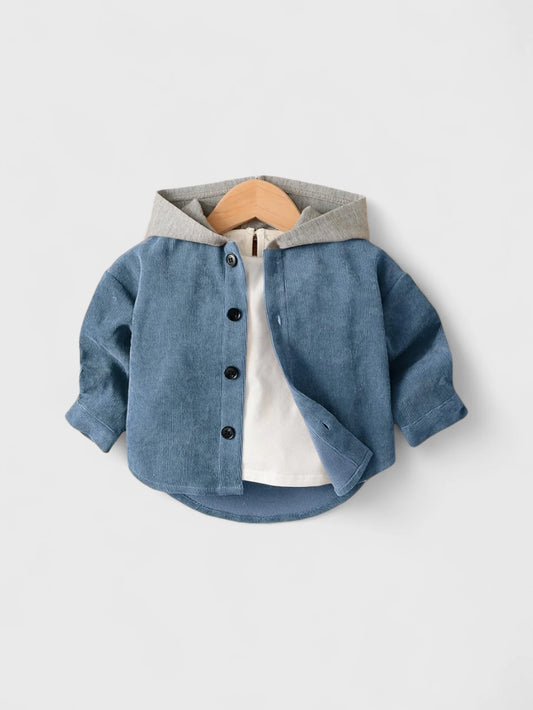 Baby Boys Hooded Corduroy Shirt
