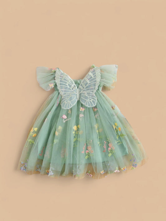Girl Butterfly Wings Tulle Dress
