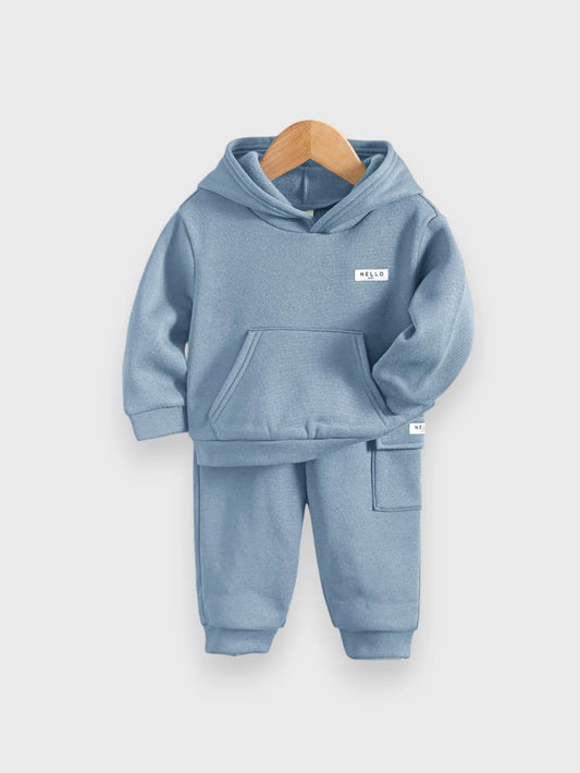 2 Pc Baby Hoodie Cargo Sweatsuit