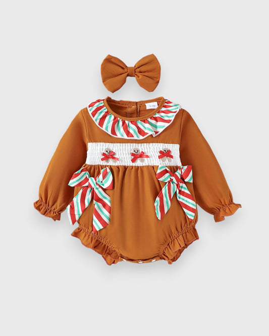 2 Pc Baby Girl Gingerbread Bodysuit