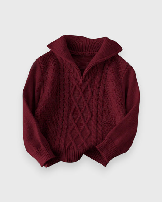 Baby Cable Quarter Zip Sweater