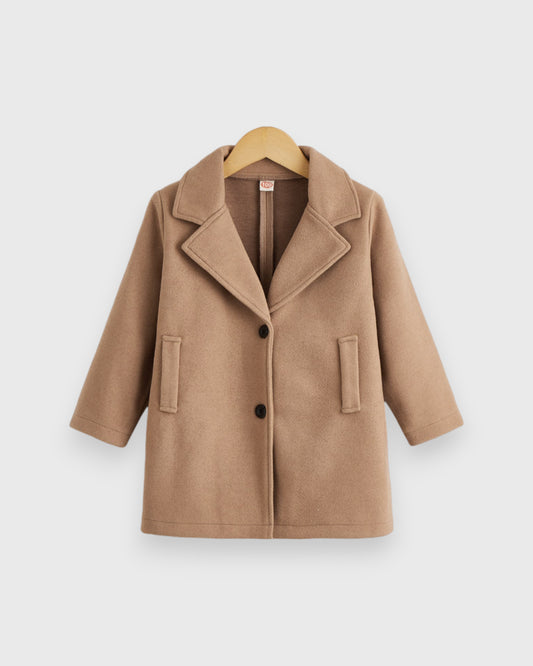 Toddler Boy Lapel Collar Over Coat