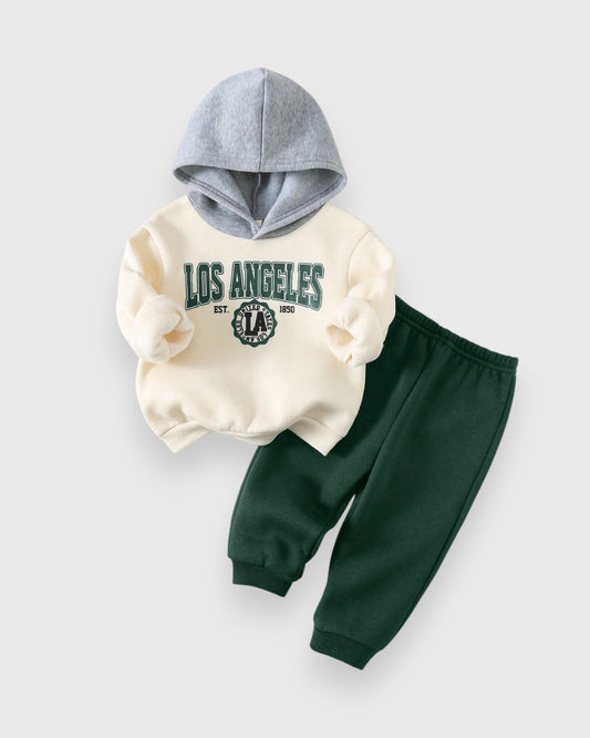 2 Pc Baby Boy LA Fleece Colorblock Hoodie & Pants