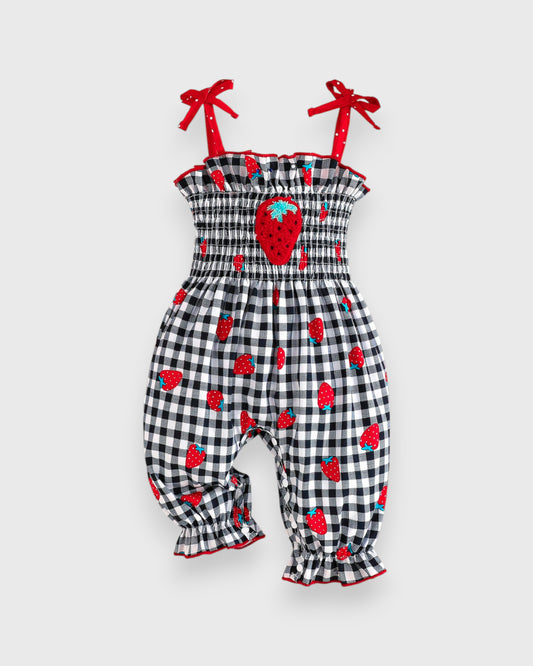 Baby Strawberry Print Cami Jumpsuit
