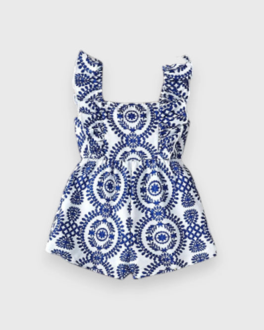Baby Girl Parisian Print Summer Romper