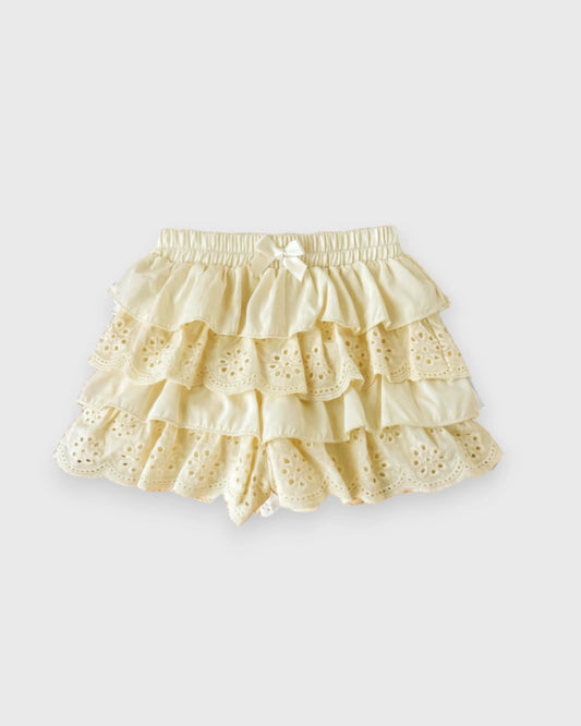 Baby Girl Eyelet Ruffle Lace Shorts