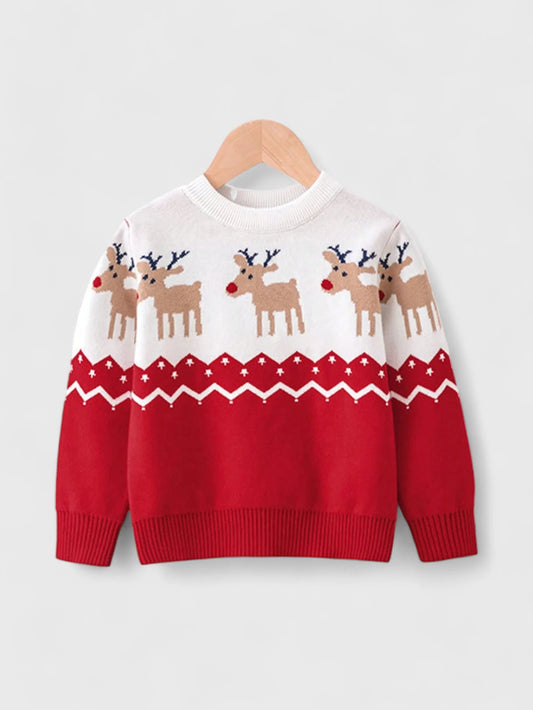 CL-Boys Reindeer Chevron Knit Sweater