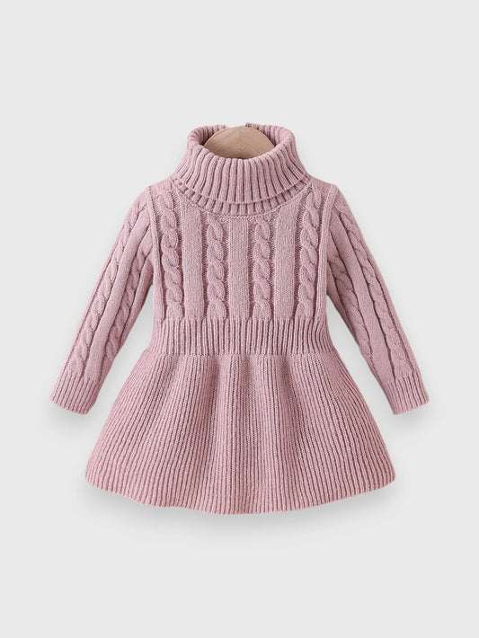 Baby Girl Turtle Neck Sweater Dress
