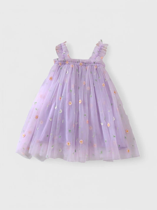 Baby Girl Floral Embroidery Tulle Dress