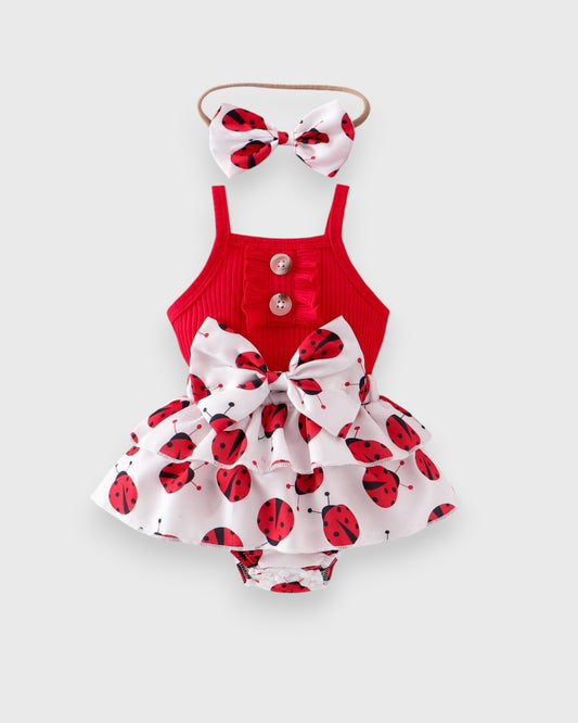 2 Pc Baby Girl Hum Bug Bodysuit & Headband